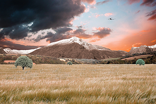 Composite image of graphic airplane