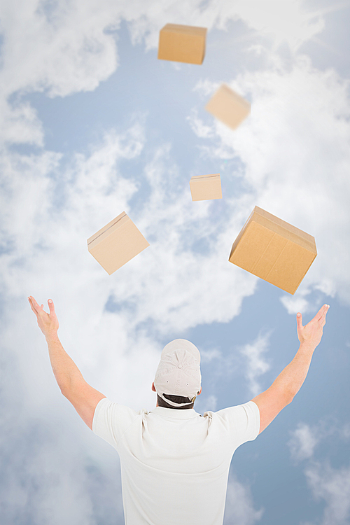 Composite image of man wearing cap