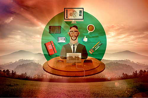 Composite image of businessman illustration
