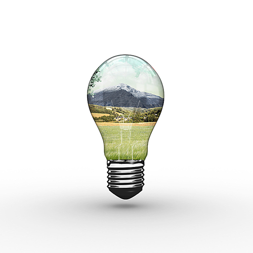 Composite image of empty light bulb