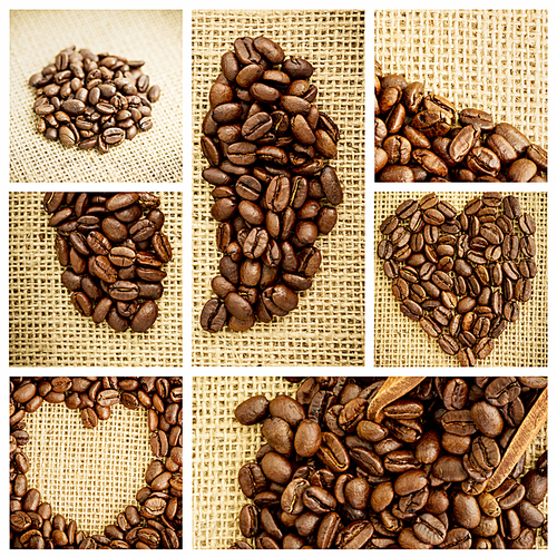 Composite image of various pictures with beans