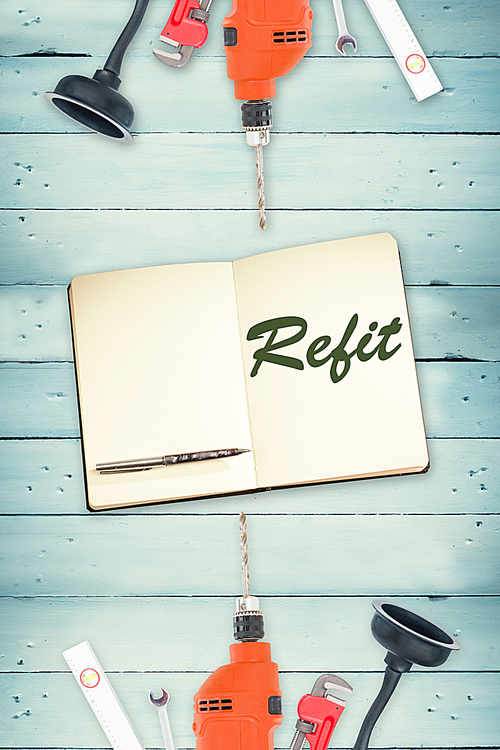 유토이미지 | Refit against tools and notepad on wooden background