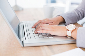 Businesswoman using her computer in her office