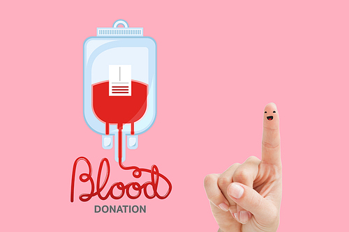 Blood donation against pink