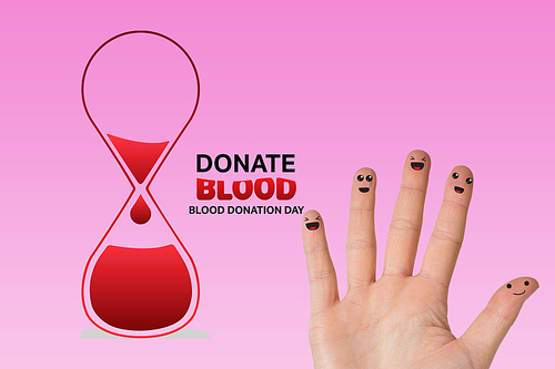Blood donation against pink