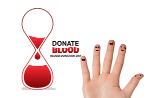 Blood donation against hand waving
