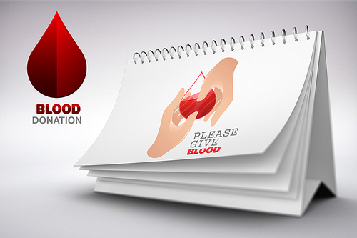 Blood donation against grey background