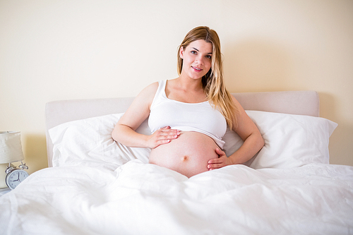 Pregnant woman  at home