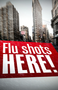 Composite image of flu shots here