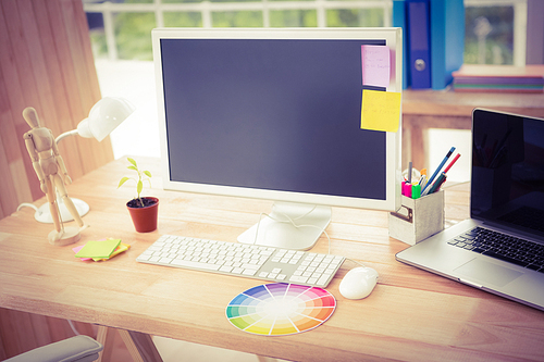 Creative working desk in the office