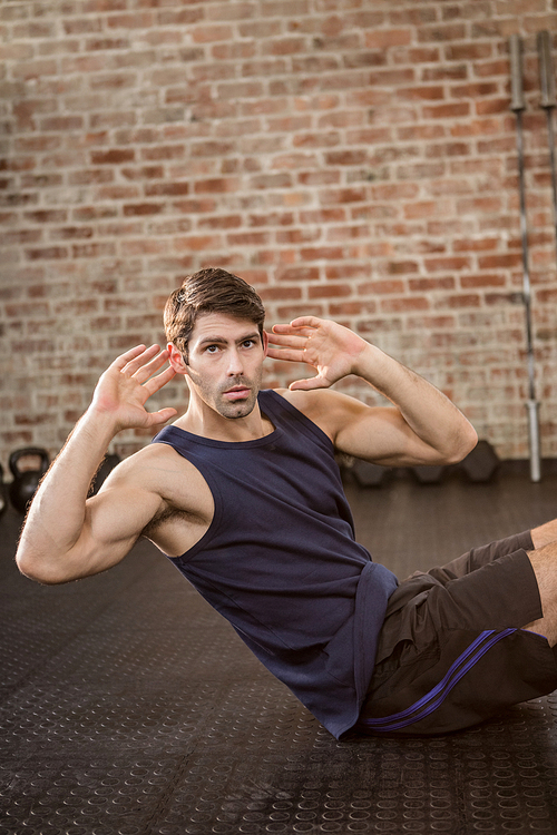 Man doing crunches