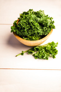 High angle view of fresh kale