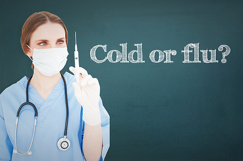 Cold or flu? against chalkboard