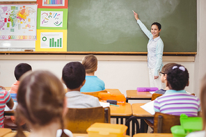 Teacher teaching a lesson in class at the elementary school