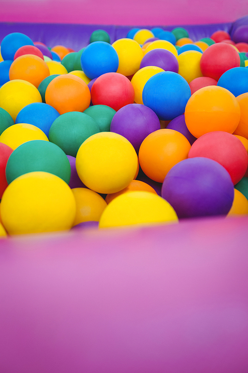 View of colored sponge balls