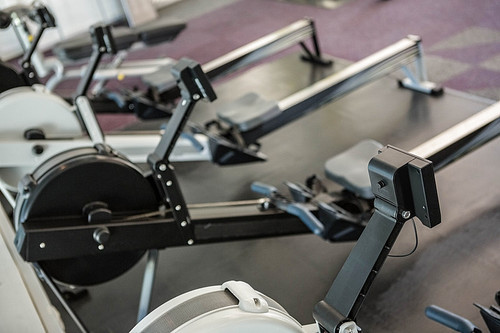 Close up of a Rowing machine in the gym