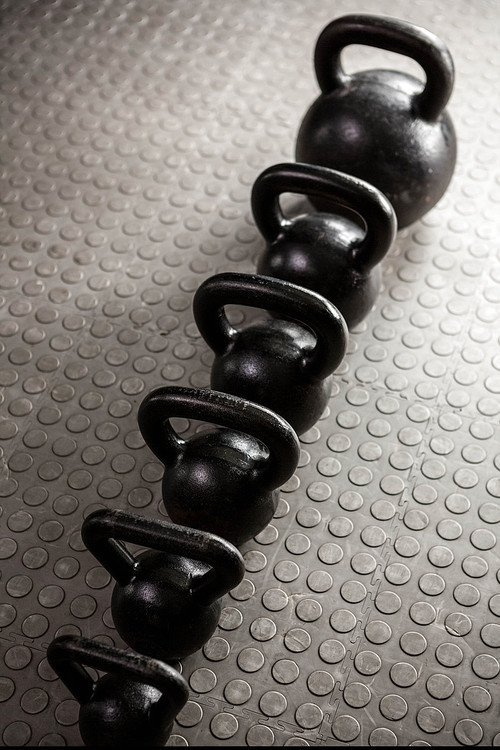 Kettlebells at the crossfit gym