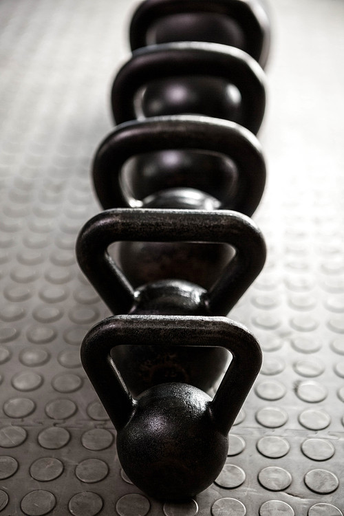 Kettlebells at the crossfit gym