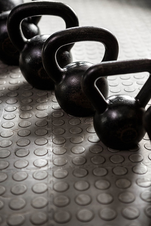 Kettlebells at the crossfit gym