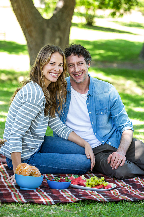 Couple having a picnic in a park