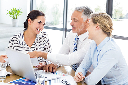 Business colleagues discussing in meeting at office