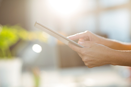 Business executive using digital tablet in office