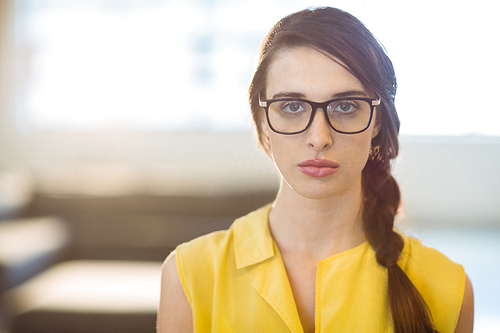 Portrait of female business executive standing in office