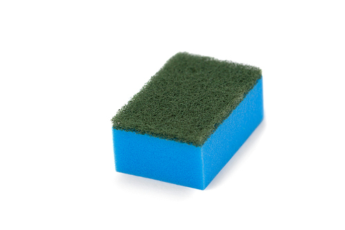 Close-up of scouring pad on white background