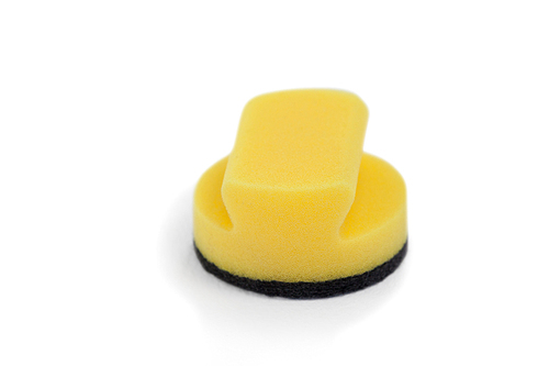 Close-up of scouring pads on white background