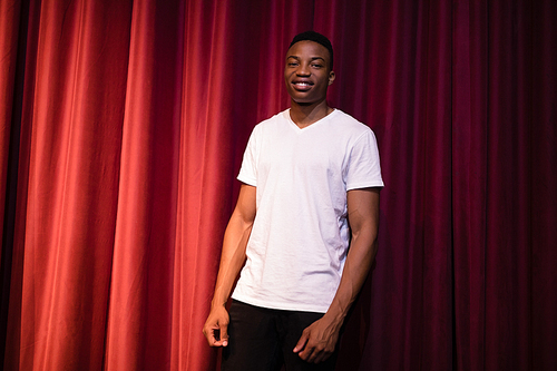 Portrait of actor standing on the stage