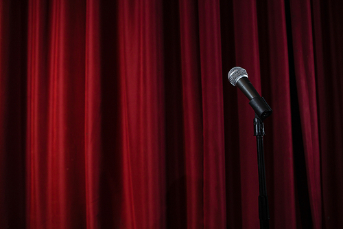 Microphone on stage in theatre