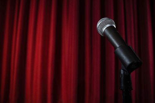 Microphone on stage in theatre