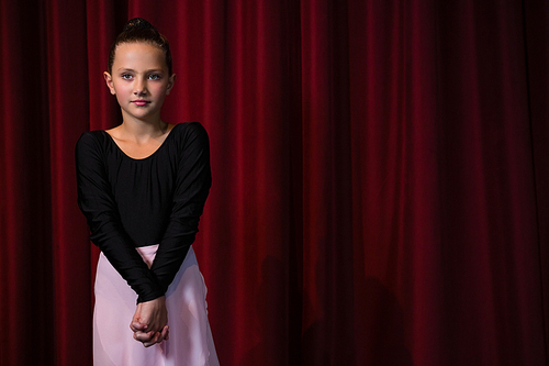 ballerina practicing dance dance in the stage