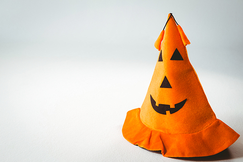 High angle view of witch hat over white background