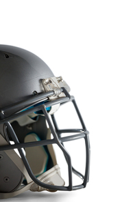 Close-up of sports helmet against white background