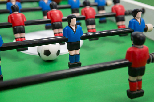 Close-up of table soccer game