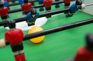 Close-up of table soccer game