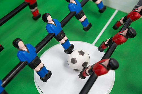 Close-up of table soccer game