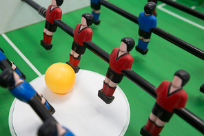 Close-up of table soccer game