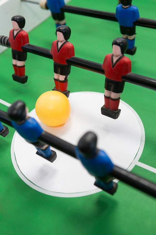 Close-up of table soccer game