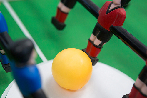 Close-up of table soccer game