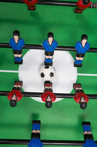 Overhead of table soccer game