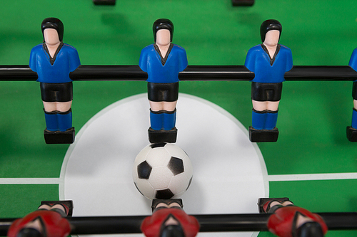 Overhead of table soccer game