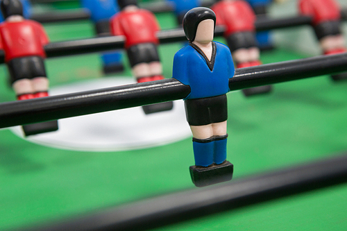 Close-up of table soccer game