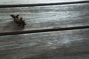 Close-up of star anises on wooden table