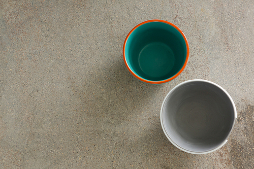 Close -up of two empty bowls on table