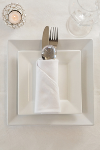Close-up of elegant table setting