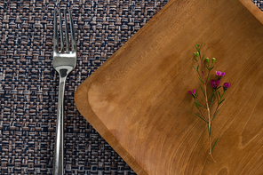 Close-up of elegance table setting on placemat