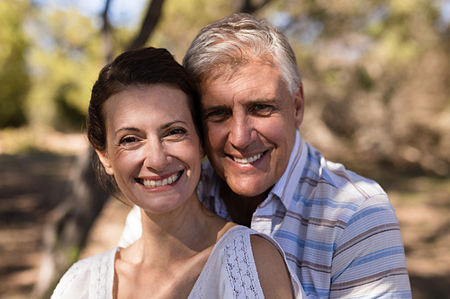 Portrait of romantic couple during safari vacation