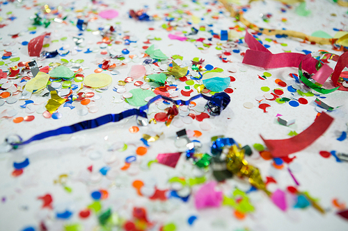 Close-up of various decorations on white background